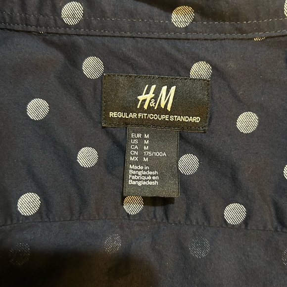 H&M Button Down Long Sleeve Shirt Men's Médium - Picture 5 of 5